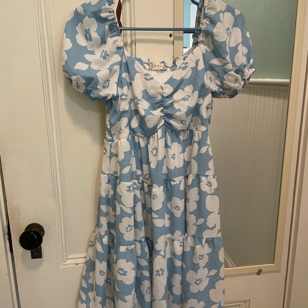 Altar'd State Blue and White Floral Dress